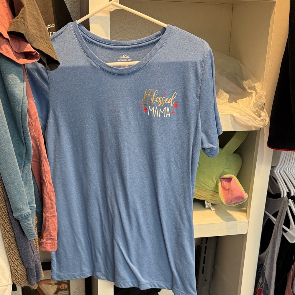 Blessed Mama Blue Short Sleeve Tee